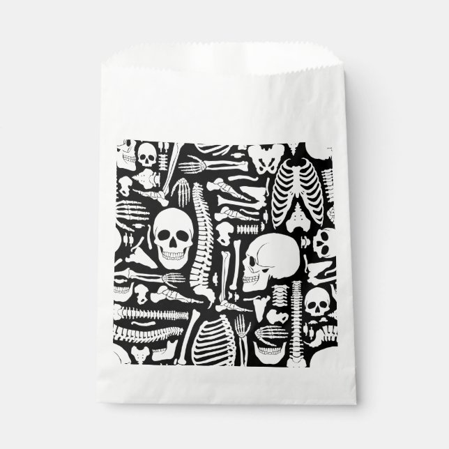 halloween skeleton anatomical bones pattern  favour bag (Front)