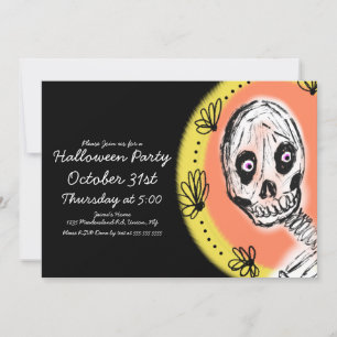 Halloween Skeleton Art Party Invitation