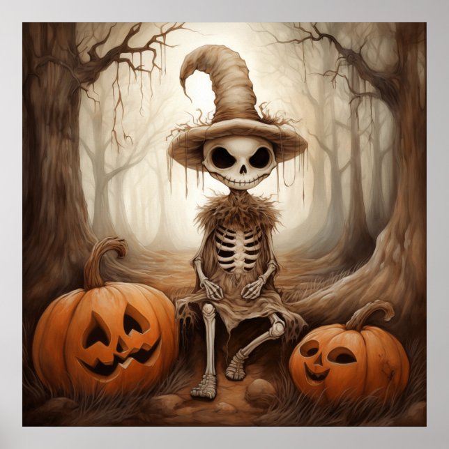 Halloween Skeleton Art Poster (Front)