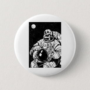 halloween skeleton astronaut 6 cm round badge