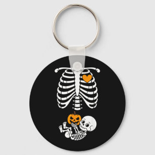 Halloween Skeleton Baby Rib Cage Maternity Key Ring