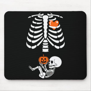 Halloween Skeleton Baby Rib Cage Maternity Pregnan Mouse Pad