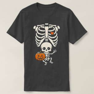 Halloween Skeleton Baby Rib Cage Maternity Pregnan T-Shirt