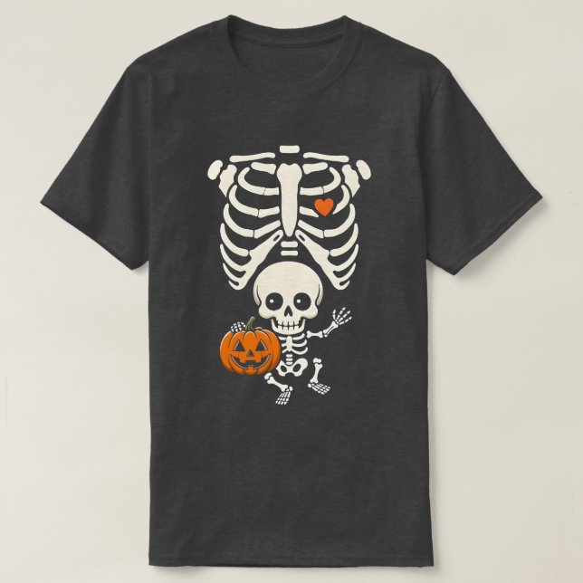 Halloween Skeleton Baby Rib Cage Maternity Pregnan T-Shirt (Design Front)