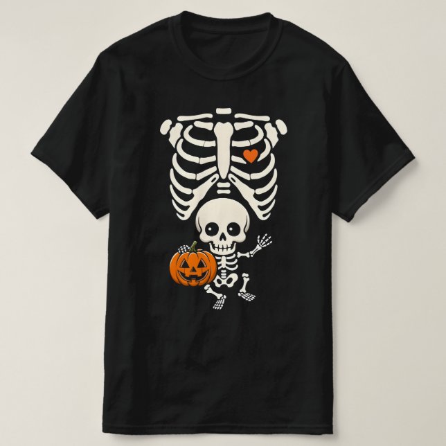 Halloween Skeleton Baby Rib Cage Maternity Pregnan T-Shirt (Design Front)