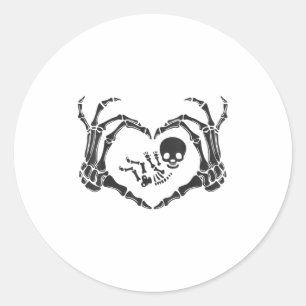 Halloween Skeleton Baby Rib Cage Pregnant Pumpkin Classic Round Sticker