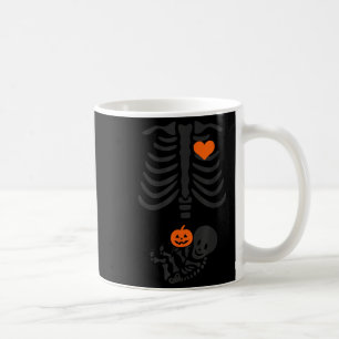 Halloween Skeleton Baby Rib Cage Pregnant Pumpkin Coffee Mug