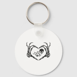 Halloween Skeleton Baby Rib Cage Pregnant Pumpkin Key Ring