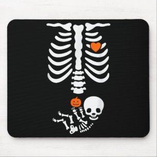 Halloween Skeleton Baby Rib Cage Pregnant Pumpkin  Mouse Pad