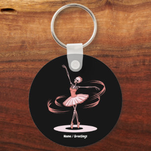 Halloween Skeleton Ballerina Ballet Dance Costume Key Ring