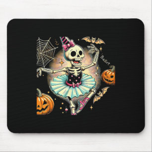 Halloween Skeleton Ballet Dancing Ballerina Mouse Pad