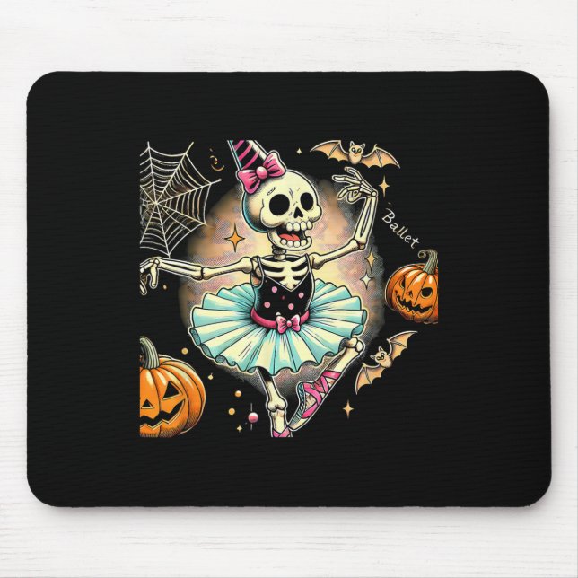 Halloween Skeleton Ballet Dancing Ballerina  Mouse Pad (Front)