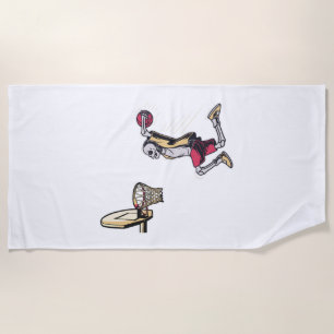 Halloween Skeleton Basketball Player Costume Skull Beach Towel