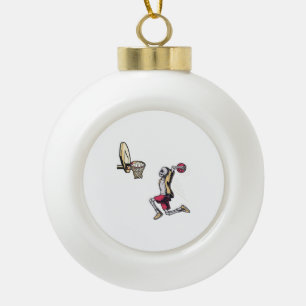 Halloween Skeleton Basketball Player Costume Skull Ceramic Ball Christmas Ornament