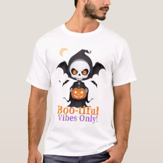 Halloween Skeleton Bat Vibes T-Shirt