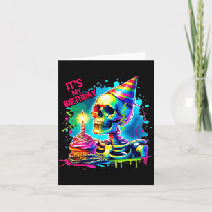 Halloween Skeleton Birthday Costume Party Cake Card
