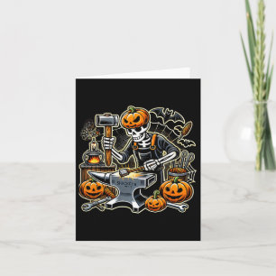 Halloween Skeleton Blacksmith  Card