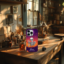 Halloween Skeleton "Bone to Be Wild!" Peace Sign