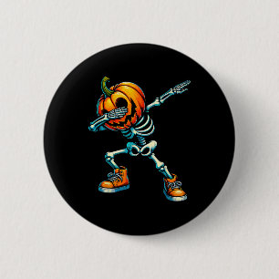 Halloween Skeleton Boys Trick Treat Funny Pumpkin 6 Cm Round Badge