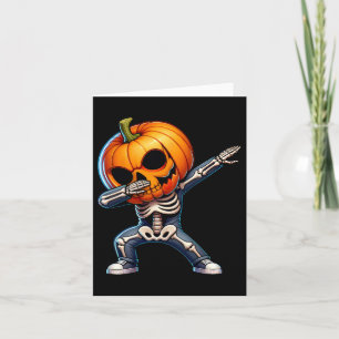 Halloween Skeleton Boys Trick Treat Funny Pumpkin  Card