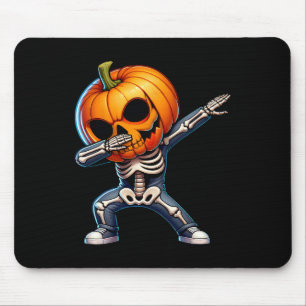 Halloween Skeleton Boys Trick Treat Funny Pumpkin Mouse Pad