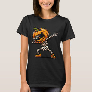 Halloween Skeleton Boys Trick Treat Funny Pumpkin T-Shirt