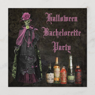 Halloween Skeleton Bride Bachelorette Party Invitation