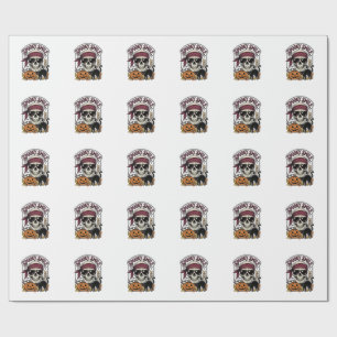 Halloween Skeleton Cat Vintage Pumpkin Graphic_1 Wrapping Paper