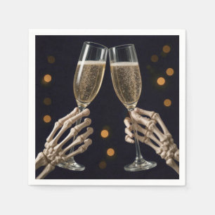 Halloween Skeleton Champagne Toast Napkin
