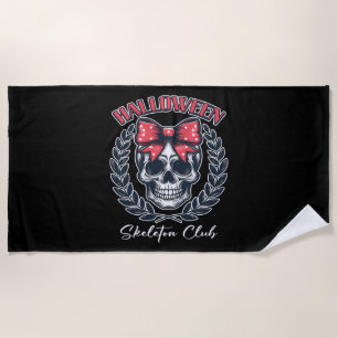 Halloween Skeleton Club Beach Towel