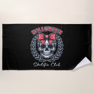 Halloween Skeleton Club Beach Towel