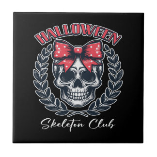 Halloween Skeleton Club Ceramic Tile
