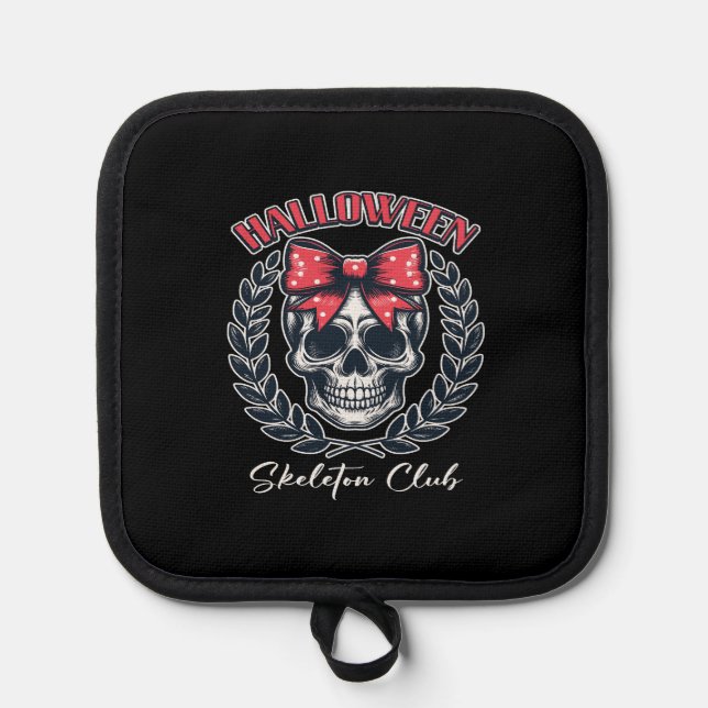 Halloween Skeleton Club Pot Holder (Front)