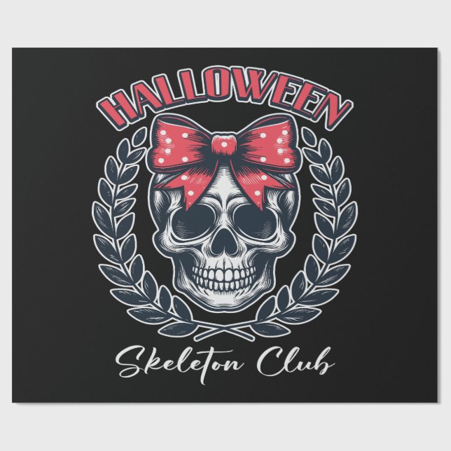 Halloween Skeleton Club Wrapping Paper (Flat)