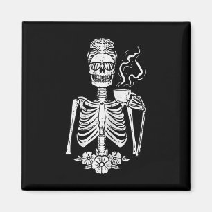 Halloween Skeleton Coffee Funny Costume Mum Women  Magnet