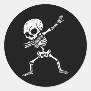 Halloween Skeleton Dabbing Costume Boys Girls Kids Classic Round Sticker