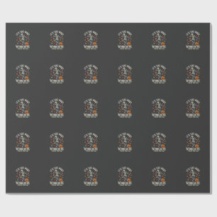 Halloween Skeleton Dance Pumpkin Fall Wrapping Paper