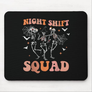 Halloween Skeleton Dancing Nurse Night Squad Shift Mouse Pad