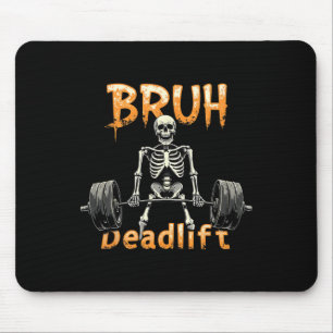 Halloween Skeleton Deadlift Funny Fitness Weightli Mouse Pad