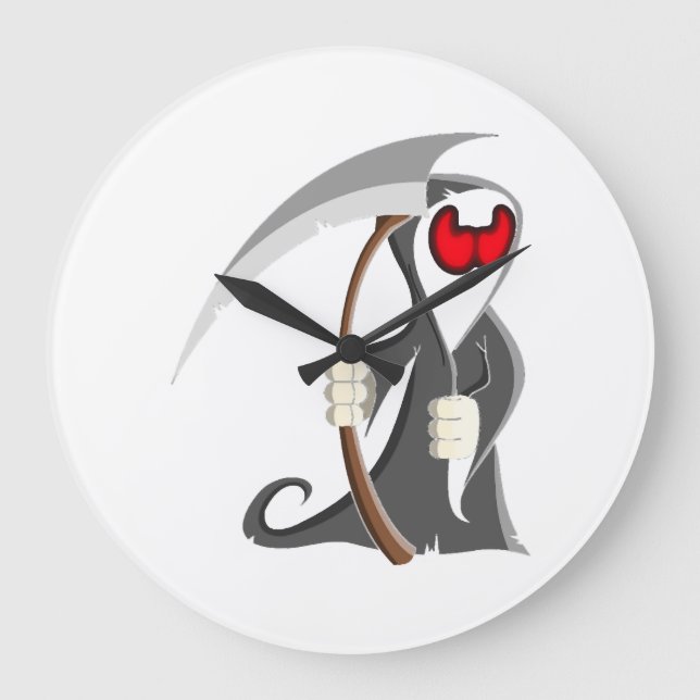 Halloween skeleton Death Large Clock (Front)