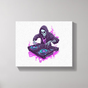 Halloween Skeleton DJ Canvas Print