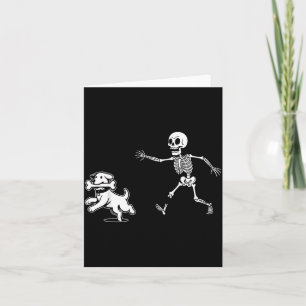 Halloween Skeleton Dog Trick Or Treat Bones Card