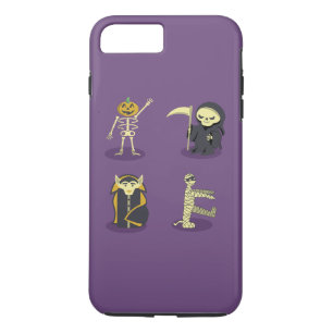Halloween Skeleton Dracula Mummy Grim Reaper iPhone 8 Plus/7 Plus Case