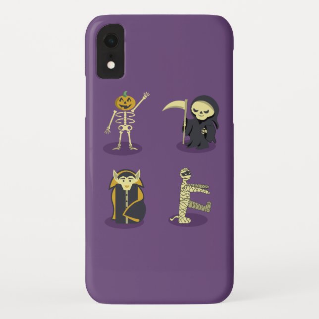 Halloween Skeleton Dracula Mummy Grim Reaper Case-Mate iPhone Case (Back)