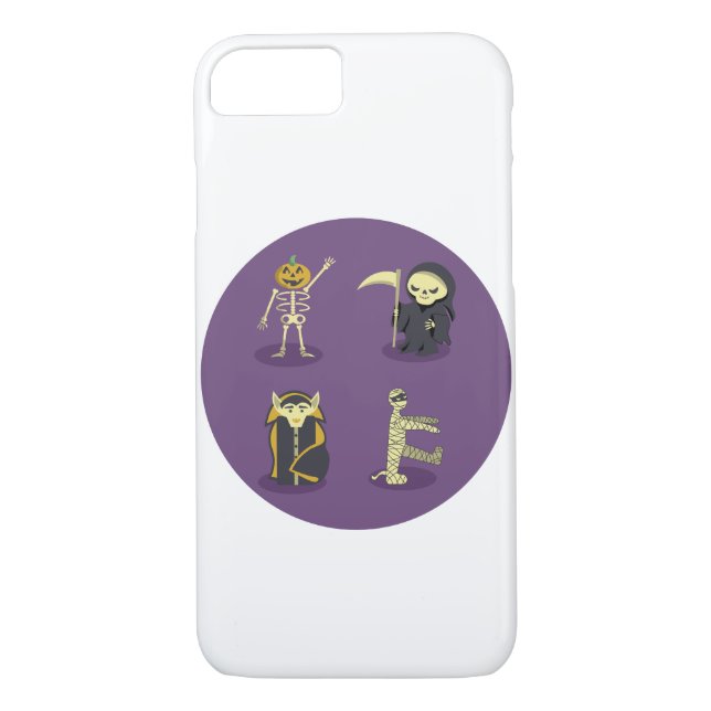 Halloween Skeleton Dracula Mummy Grim Reaper Case-Mate iPhone Case (Back)