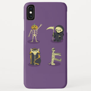Halloween Skeleton Dracula Mummy Grim Reaper iPhone XS Max Case