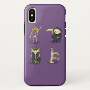 Halloween Skeleton Dracula Mummy Grim Reaper iPhone X Case