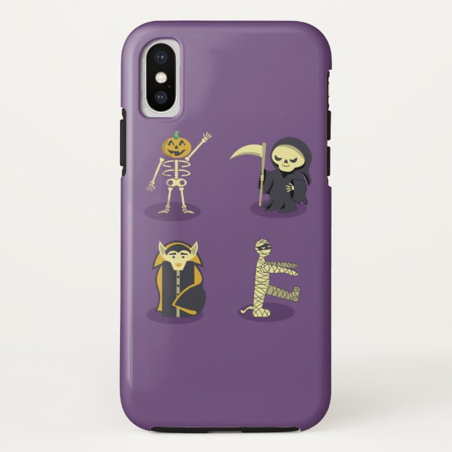 Halloween Skeleton Dracula Mummy Grim Reaper Case-Mate iPhone Case (Back)