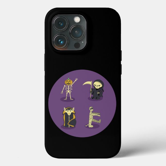 Halloween Skeleton Dracula Mummy Grim Reaper Case-Mate iPhone Case (Back)