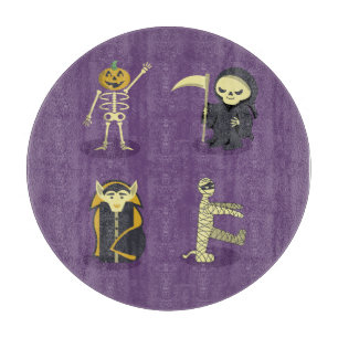 Halloween Skeleton Dracula Mummy Grim Reaper Cutting Board